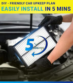 Cabin Engine Air Filter Set for Grand Cherokee (2011-2021) 3.6L/5.7L/6.4L, for Durango (2011-2025), (Not Fit for 3.0L/6.2L, Not for Grand Cherokee L) Replace 4861756AA, 68079487AA