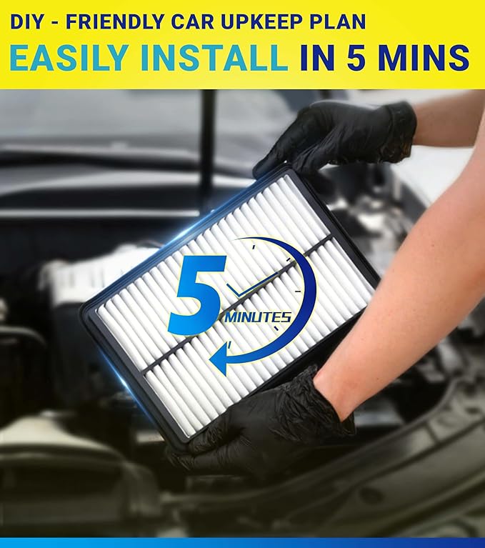 Engine Cabin Air Filter Set for Tucson (2022-2025) 2.5L Gas, Santa Fe (2021-2025) 2.5L, Sonata (2020-2025), Santa Cruz (2022-2025) 2.5L, NOT HYBRID, Replace 97133L1000, 28113L1000