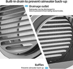 4" in Heavy Duty Thickened 304 Stainless Steel Air Vent Cover Louvered Grille Cover Vent Hood Flat Ducting Ventilation Air Vent Wall Air Outlet with Fly Screen Mesh for House (4inch-100mm Flat Black)
