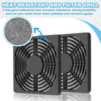 PATIKIL 120mm Fan Filter Grill, 6 Pcs Plastic Ventilation Dustproof Grill Cover Cooling Ventilator with Screws for Industry Workshop Computer Case Refrigerators Air Conditioning, Black