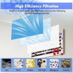 Air Vent Filter Kit - 12" x 140" Cut to Fit Air Filter Materials MERV 8 Electrostatic Media Roll for Home Floor, Ceiling, AC, HVAC, RVC Furnace Vents, With 48PCs Adhesive Hook Tape