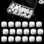 20 Pcs Replacement Air Filter Sponge for Compressor Foam Filters Round White Replacement Sponges with Portable Storage Box for Compressor System Accessories Cool Mist Device Inhaler