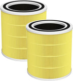 2 Pack AC400 Air Purifiers Replacement Filter for Purivortex AC400 Air Purifier, 3-in-1 HEPA Technology High Efficiency Pet Care Filter, Yellow