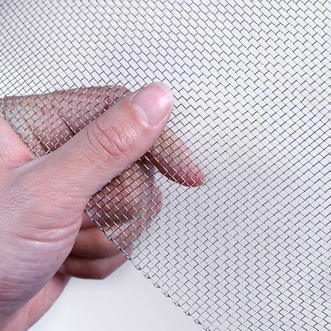 Stainless Steel Woven Wire Mesh Stainless Steel Woven Wire Mesh 14 Mesh Rodent Control Cage Net Garden Insect Screen Corrosion-Resistant Filter - 1.54mm Hole (Silver 1.2x2m)