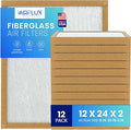 Fiberglass Air Filter -12x24x2Air Filter 12 Pack - Non Pleated 12"x24"x2", AC Filters for Home, Fiberglass, HVAC filters, Heater, Furnace Catcher for Dust - 1 YEAR SUPPLY