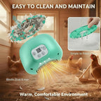Enhon 1 Set Chicken Coop Heater, Timing Heat Lamp for Chickens, Smart Temperature Control Chicken Brooder Heater Greenhouse Warmer, 5 Ft Ultra Long Cable Reptile Heating Lamp for Chicks Duck Dog Cat