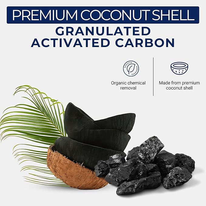 IPW Industries Bulk Activated Carbon - Coconut Shell Granular Activated Charcoal (GAC) for Water Filtration - Replacement Media for Pre and Post Carbon Water Filters (25 lbs)