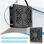 PATIKIL 90mm Fan Filter Grill, 6 Pcs Plastic Ventilation Dustproof Grill Cover Cooling Ventilator with Screws for Industry Workshop Computer Case Refrigerators Air Conditioning, Black
