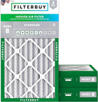 Filterbuy 20x30x4 Air Filter MERV 8 Essential Dust & Allergy Defense (3-Pack), Electrostatic Pleated HVAC AC Furnace Filters Replacement, Made in USA (Actual Size: 19.50 x 29.50 x 3.63)