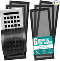 Efforest Floor Vent Covers Magnetic - 6 Pack Air Vent Filters Mesh Screen Dust Filter Vent Register Deflectors for Home HVAC AC Grilles & RV Vents - Strong Hold Washable (4x12 inch)