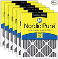 Nordic Pure 20x25x1 (19 1/2 x 24 1/2 x 3/4) Furnace Air Filters MERV 10 Pleated Plus Carbon 6 Pack