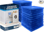 Essential Values Dryer Filter Replacement - 24-Pack - Indoor Dryer Vent Filter - Filters Compatible with BetterVent – 120 Loads