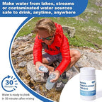 Water Tablets Purification for Drinking (100 Count) - Water Filtration System Survival for Camping, Boating, Hiking, Backpacking, Emergencies - Portable Water Treatment for Safe Drinking Anywhere