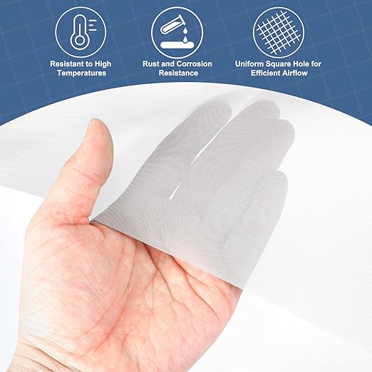 uxcell 150 Mesh 118" x 16" Woven Wire Mesh, 304 Stainless Steel Air Vent Filter Screen, Window Screen Mesh for DIY Projects Vents Cover Filtration Animals Fence