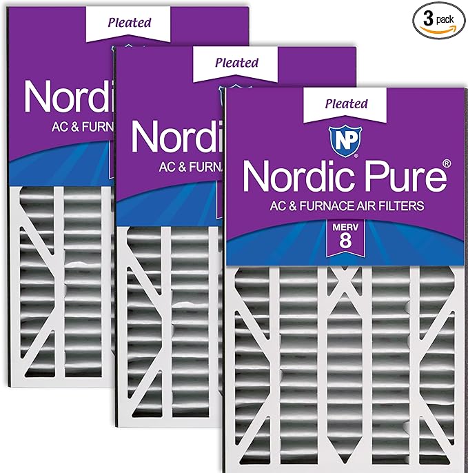 Nordic Pure 16x25x3 (Actual Size: 15 13/16 x 24 5/16 x 3) MERV 8 Trion Air Bear Cub Replacement 255649-101 Air Filters 3 Pack