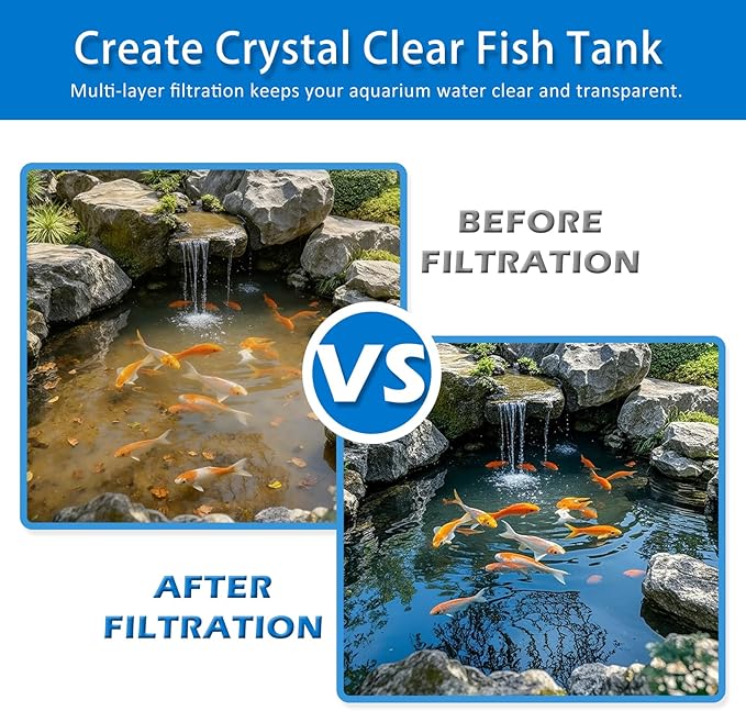 2" Thick Koi Pond Filter Pad, 12" x 36" Fish Pond Filters for Outdoor Ponds, Pond Filter Media, Pond Filter Material White Bulk Roll-Cut to Size-Fit for Aquarium Filter Floss