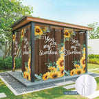 Summer Outdoor Curtains for Patio Sunflowers Eucalyptus Leaves Wood Waterproof Outside Curtains with Grommet Top Weatherproof Curtain for Cabana Pergola Gazebo, 2 Pack, 54" W x 84" L