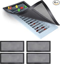 Magnetic Floor Register Vent Covers, 5.5 x 12 Inch Air Vent Filter Mesh, Sticky Magnet PVC Vent Screen Net for Wall Ceiling Floor Catches Toys Snacks Pet Hair and Pet Food 4 Pack