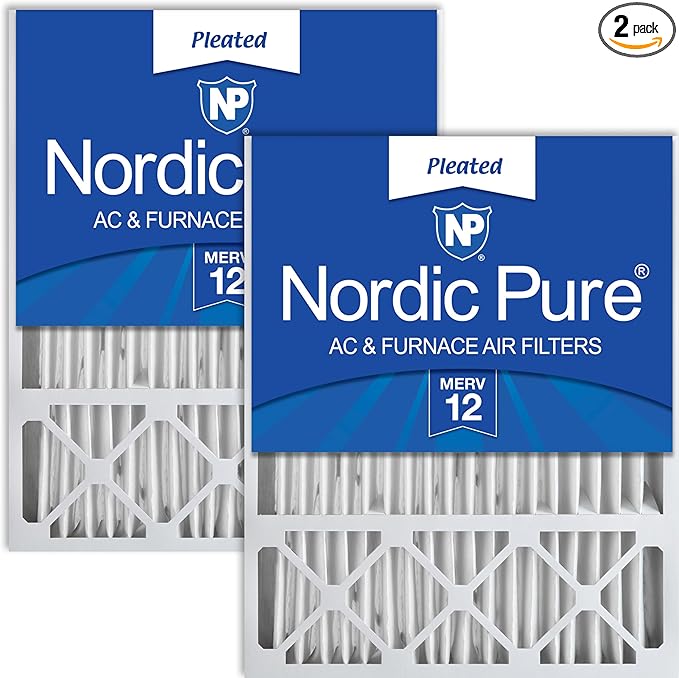 Nordic Pure 20x25x5 (19_3/4 x 24_3/4 x 4_3/8) Lennox X6673_X6675 Replacement MERV 12 Air Filter 2 Pack