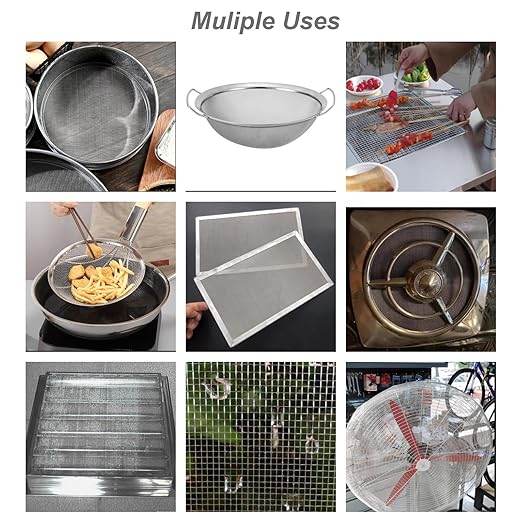 304 Stainless Steel Mesh 40Mesh, 15.7"x47.2"(40x120cm) Metal Mesh Screen, Woven Fine Wire Mesh, Filter Mesh Easy to Cut for Vent Covers, Cage, Garden, Window Screen and DIY Project