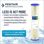 Pentair Pentek ECP5-20BB Big Blue Sediment Water Filter, 20-Inch, Whole House Heavy Duty Pleated Cellulose Polyester Replacement Cartridge, 20" x 4.5", White End-Cap, 5 Micron