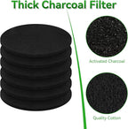 6 Pack Charcoal Filters for Compost Bucket, 6.7 Inch Compost Filters for Countertop Bin, Activated Carbon Replacement Filters for Kitchen Compost Bins, Home Bucket Compost Bin Refill, Round
