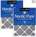 Nordic Pure 18x24x1 (Actual Size: 17 1/2 x 23 1/2 x 3/4) Furnace Air Filters MERV 12 Pleated Plus Carbon 2 Pack