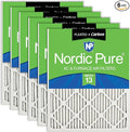Nordic Pure 20x25x1 (19 1/2 x 24 1/2 x 3/4) Pleated Air Filters MERV 13 Plus Carbon 6 Pack