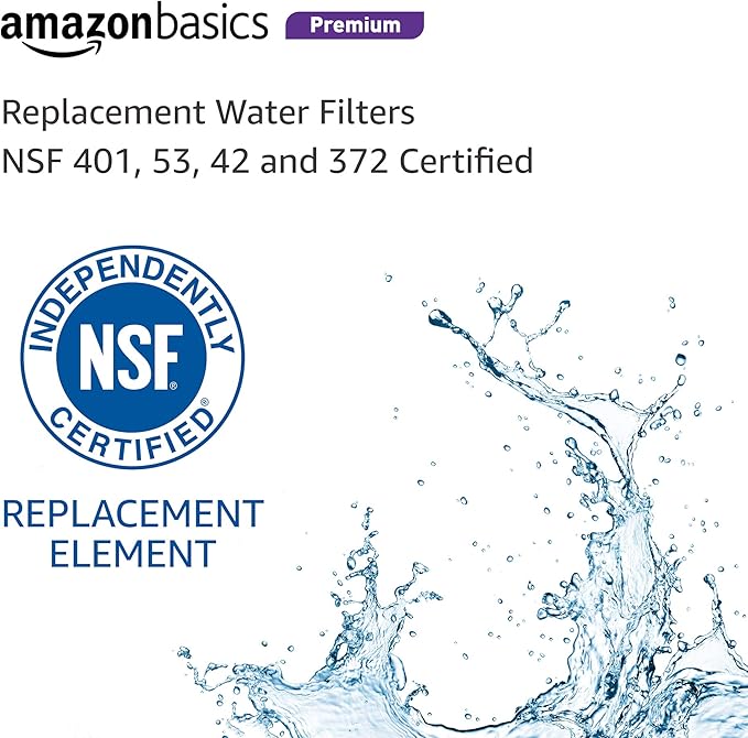 Amazon Basics Replacement GE MWF Refrigerator Water Filter Cartridge - Premium Filtration (Pack of 2)
