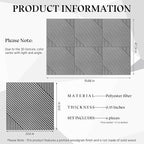 6 Pack Large Acoustical Wall Panels 23.6 x 23.6 Inches Acoustic Peel and Stick Self Adhesive 3D Wall Panel Sound Absorbing Art Decorative Acoustic Panel for Interior and Ceilings Soundproof