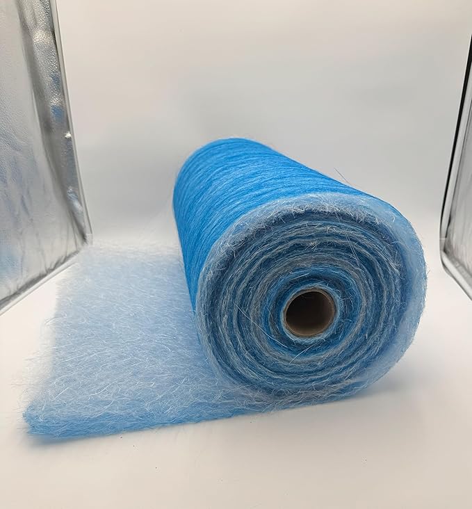 Paint Booth Exhaust Fiberglass Filter Roll, Blue/White Paint Arrestor for Spray Booth (24" x 200ft)