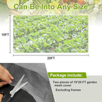 Garden Netting, 2 Pack 10x20Ft Ultra Fine Mesh Netting Pest Barrier Protection Bird Mosquito Net Plants Cover for Vegetables Fruits Flowers Crops Greenhouse Cover Raised Bed Patio Mesh Netting