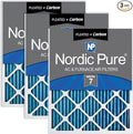 Nordic Pure 20x25x1 (Actual Size: 19 1/2 x 24 1/2 x 3/4) Pleated Air Filters MERV 7 Plus Carbon 3 Pack