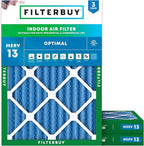 Filterbuy 30x32x2 Air Filter MERV 13 Optimal Smoke & Allergy Defense (3-Pack), Electrostatic Pleated HVAC AC Furnace Filters Replacement, Made in USA (Actual Size: 30.00 x 32.00 x 1.75)