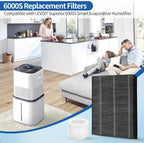 4-Pack Humidifier Premium Replacement Filters for LEVOIT Superior 6000S Smart Evaporative Humidifier + 2-Pack Top Fill Humidifier Filters Replacement, Gray