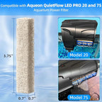 AQUANEAT 24- Pack Replacement Ammonia Reducer Pads Compatible with Aqueon QuietFlow 20 and 75 LED PRO Aquarium Power Filter