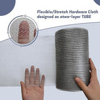 6" X 50 ft 304 Stainless Steel Mesh, Wire Mesh for Plants, Hole Fill Fabric Gap Blocker, Double Layer Metal Mesh Roll, Flexible Stretchy for Garden House and DIY (D-6" X 50 ft)