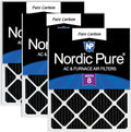 Nordic Pure 12x12x1 (Actual Size: 11 3/4 x 11 3/4 x 3/4) Pure Carbon Pleated Odor Reduction Furnace Air Filters 3 Pack