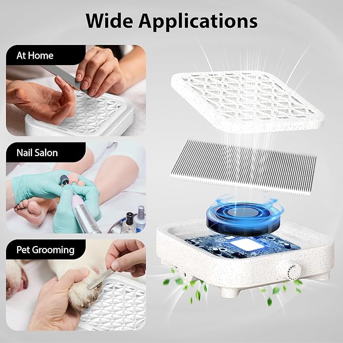 HAMARA Nail Dust Collector Replacement Filters 2 Pack – Reusable 6x7 Inch Fabric – Compatible Only with HAMARA Nail Dust Collector Model – Easy to Clean & Maintains Suction