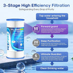 ICEPURE 50 Micron 10" x 4.5" Whole House Extra Coarse Pleated Sediment Filter for Well Water, Replacement Cartridge for GE FXHSC, Culligan R50-BBSA, DuPont WFHDC3001, W50PEHD, R50-BB, 3Pack