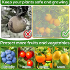 5.9 x 5.9 ft Fruit Tree Netting Cover with Zipper and Drawstring,Garden Insect Netting Plant Cover Transparent Bird Plant Barrier Flower Fruit Mesh Screen for Preventing Deer Squirrel Bug