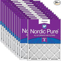 Nordic Pure 16x20x1 (Actual Size: 15 1/2 x 19 1/2 x 3/4) Pleated MERV 8 Air Filters 24 Pack