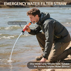 Water Filter Straw, Emergency Water Filtration System, Personal Water Purifier, Outdoor Survival Gear and Equipment for Hiking Camping Accessories Travel Fishing Emergency Preparedness (4PCS)