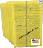 Fast-Shipped-Filters 10 Pack 20x20 Replacement Filter Pads Compatible with MicroPower Guard One Hour Air Cleaner Refill Yellow (10, White, 20x20)
