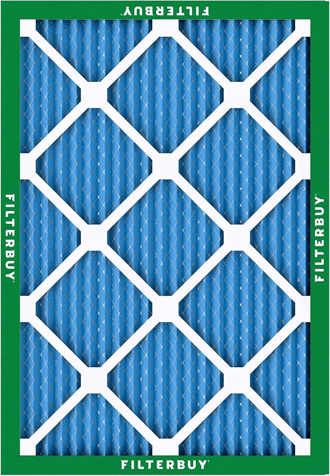 Filterbuy 20x27x1 Air Filter MERV 13 Optimal Smoke & Allergy Defense (3-Pack), Electrostatic Pleated HVAC AC Furnace Filters Replacement, Made in USA (Actual Size: 20.00 x 27.00 x 0.75)