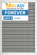 14x30x1 HVAC Furnace Air Filter, Lasts a Lifetime, Washable, the Last HVAC Filter You Will Ever Buy, Breathe Safely at Home or in the Office,Merv 8(Actual Size:13.5x29.5x0.82 Inch)