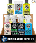Chemical Guys Starter Car Care & Cleaning Kit, 7-Piece Detailing Car Wash Kit with 6 Premium 16 oz Care Chemicals and Accessories for Washing, Waxing, and Interior Cleaning
