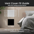 Repa Market 10 x 10 Inch (Outer) White Square Air Vent Cover - Plastic Fresh Air Intake Vent - AC Cover with Nylon Mesh Screen, Wall, Ceiling HVAC Return Air Register, Modern Soffit Vents