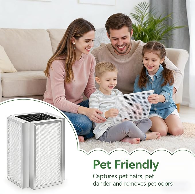 M50 Premium H13 True Hepa Filter Replacement Compatible with Air Purifer Model 50, 3-Stage Filtration System， Pre-Filter, True HEPA H13, and Activated Carbon,1 Pack