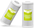 0.2 Micron 10" x 4.5" Water Filter with Pleated Polyester & Activated Carbon Block Composite Water Filter, Compatible with HHB10 and 10" Big Housings for Whole House, RVs, Boats - 2 Pack